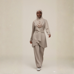 The Sculpting Wrap Tunic Set - Desert Taupe